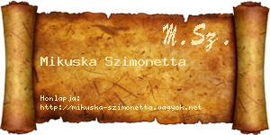 Mikuska Szimonetta névjegykártya